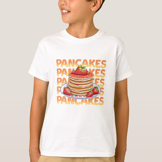 Pancakes Topped with Strawbär T Shirt (Framsida)