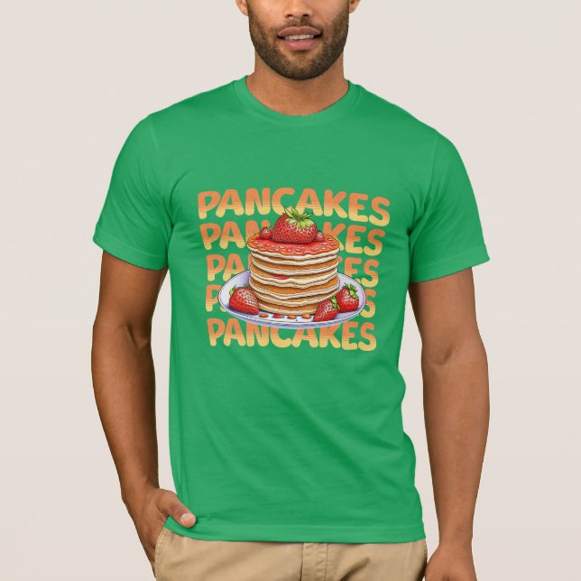 Pancakes Topped with Strawbär T Shirt (Framsida)