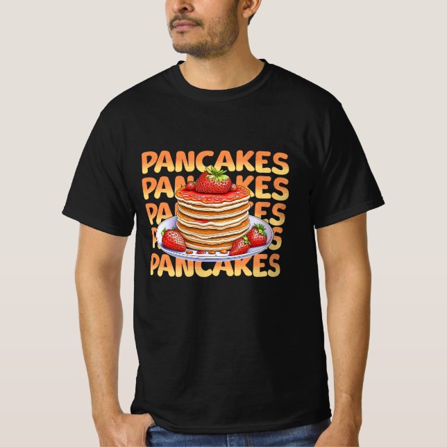 Pancakes Topped with Strawbär T Shirt (Framsida)