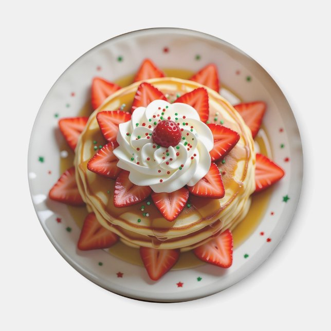 Pancakes with Whipped Cream & Christmas Sprinkles Magnet (Framsidan)