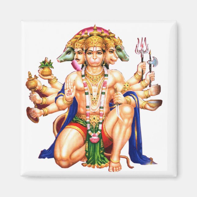 Panchmukhi Hanuman ji Magnet (Framsidan)