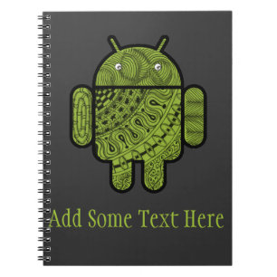 Pancho Doodle-tecken för Android™-robot Anteckningsbok Med Spiral