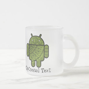 Pancho Doodle-tecken för Android™-robot Frostad Glasmugg