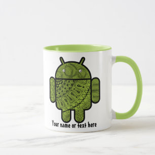 Pancho Doodle-tecken för Android™-robot Mugg