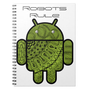 Pancho Doodle-tecken för Android™-roboten Anteckningsbok Med Spiral