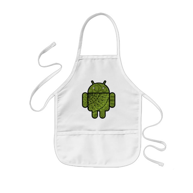 Pancho Doodle-tecken för Android™-roboten Barnförkläde (Framsidan)