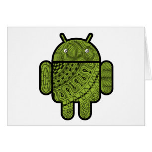 Pancho Doodle-tecken för Android™-roboten Hälsningskort