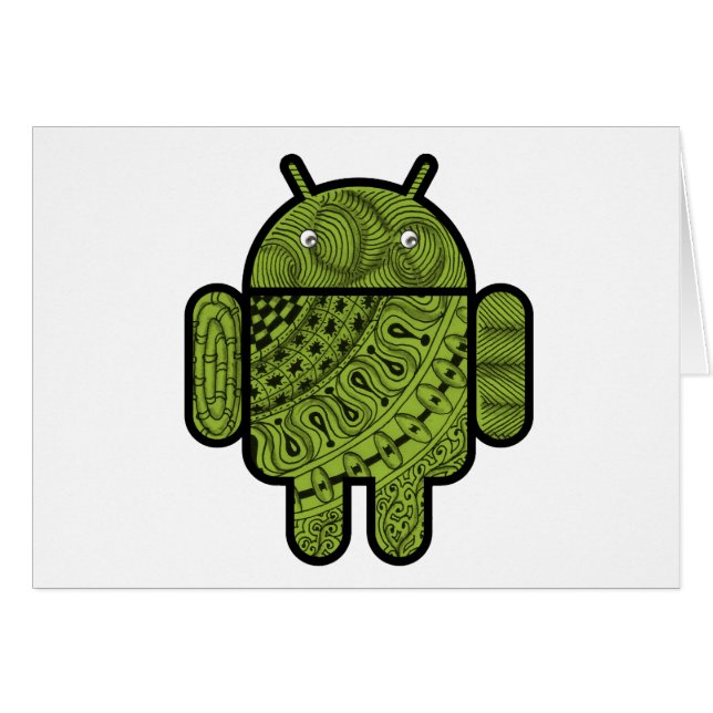 Pancho Doodle-tecken för Android™-roboten Hälsningskort (Framsidan Horizontal)