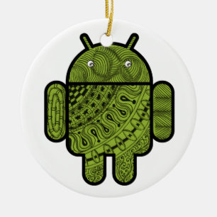 Pancho Doodle-tecken för Android™-roboten Julgransprydnad Keramik