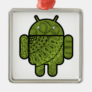 Pancho Doodle-tecken för Android™-roboten Julgransprydnad Metall