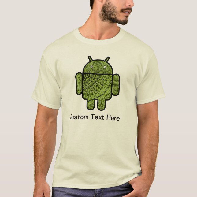 Pancho Doodle-tecken för Android™-roboten T-shirt (Framsida)