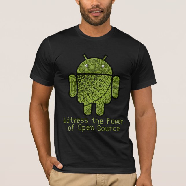 Pancho klottertecken för den Android™ roboten Tee Shirt (Framsida)