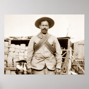 Pancho villa med bandoliers poster