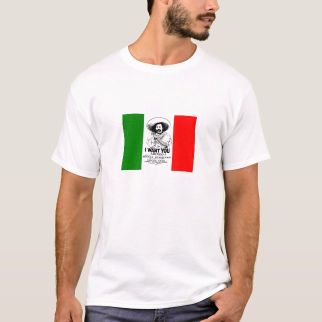 Pancho Villa Mexican Flagga T-Shirt (Framsida)