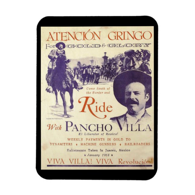 Pancho Villa Mexican General Cowboy Outlaw Magnet (Vertikal)