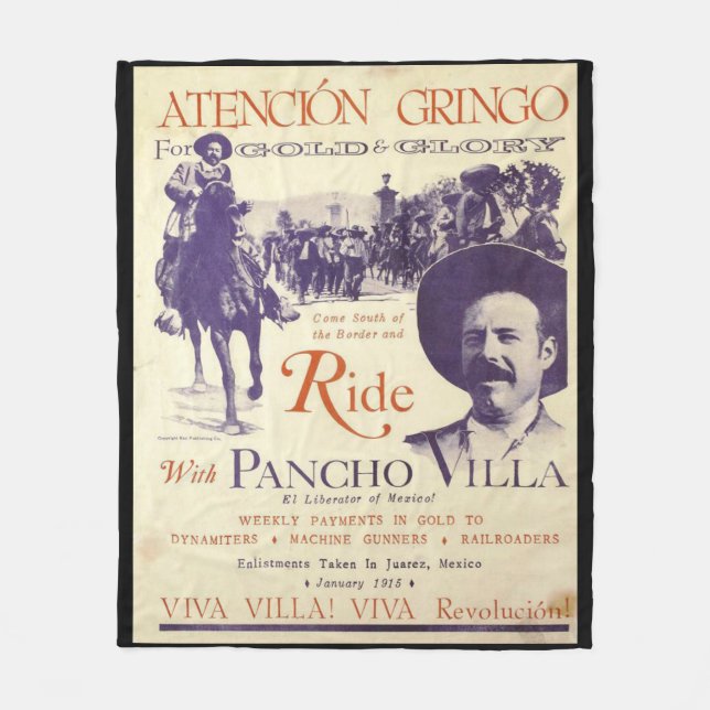 Pancho Villa 🔥 Mexican Hero General Fleecefilt (Framsidan)