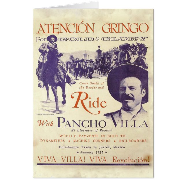Pancho Villa 🔥 Mexican Hero General Hälsningskort (Framsidan)