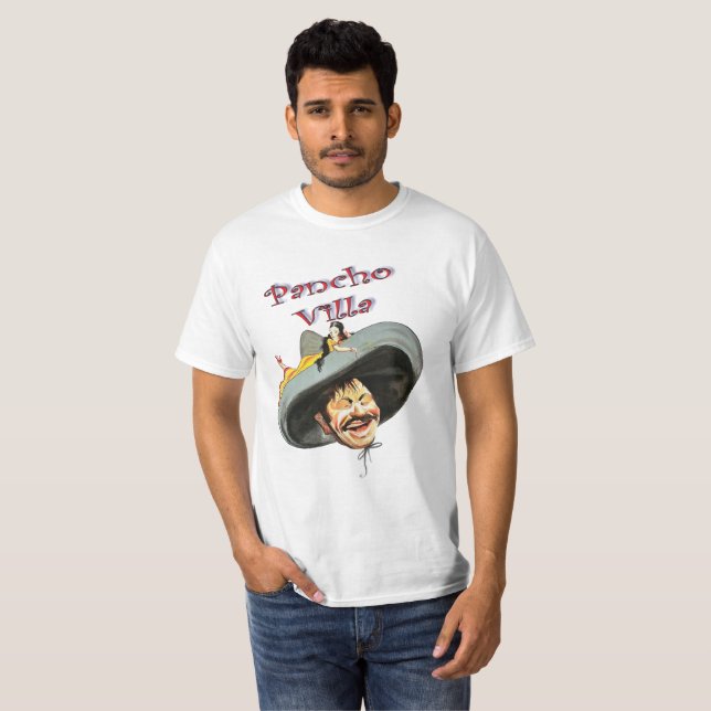 Pancho Villa 🔥 Mexican Hero General T Shirt (Hel framsida)