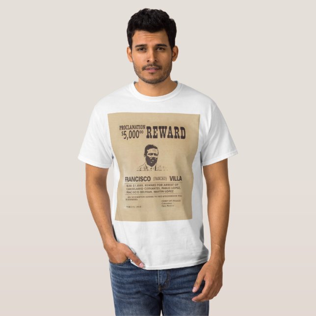 Pancho Villa 🔥 Mexican Hero General T Shirt (Hel framsida)