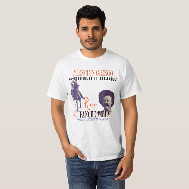 Pancho Villa 🔥 Mexican Hero General T-shirt (Hel framsida)