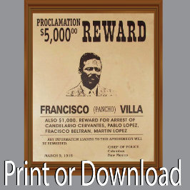 Pancho Villa Vintage ville Poster bakåt