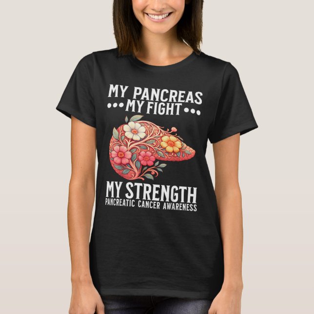 Pancreatic Cancer Awareness Pancreatic Cancer  T Shirt (Framsida)