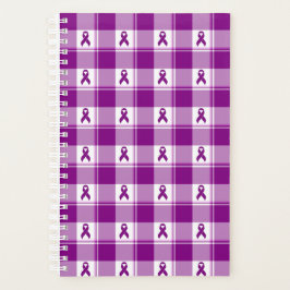 Pancreatic Cancer Awareness Plaid Planner, Purple