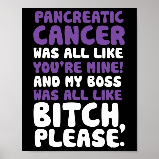 Pancreatic Cancer min supportoffert för Chef Poster (Framsidan)