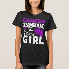 pancreatic cancer picked the wrong girl warrior t shirt