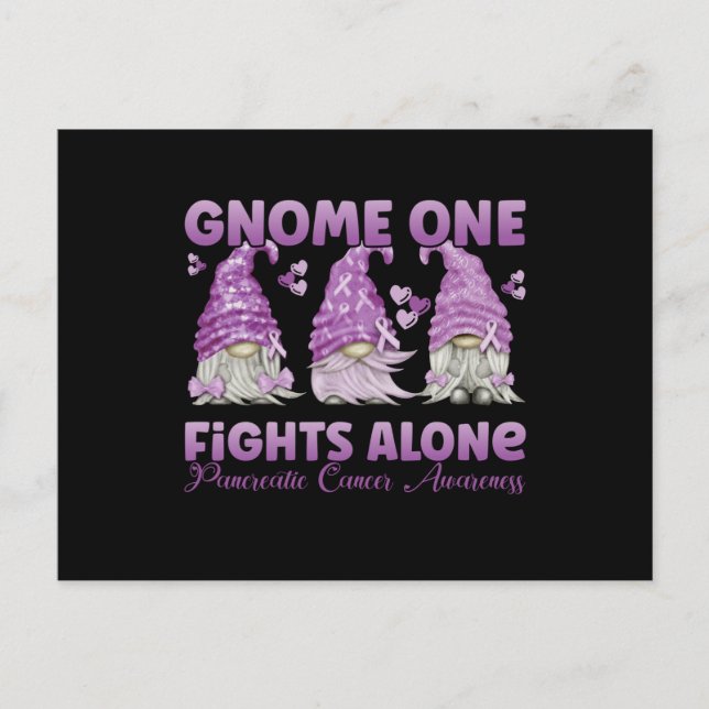 Pancreatic Cancer Purple Gnome Vykort (Framsida)