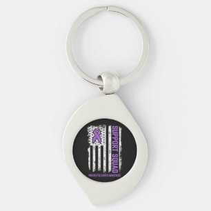 Pancreatic Cancer Support Squad Pancreatic Cancer Swirl Silverfärgad Nyckelring