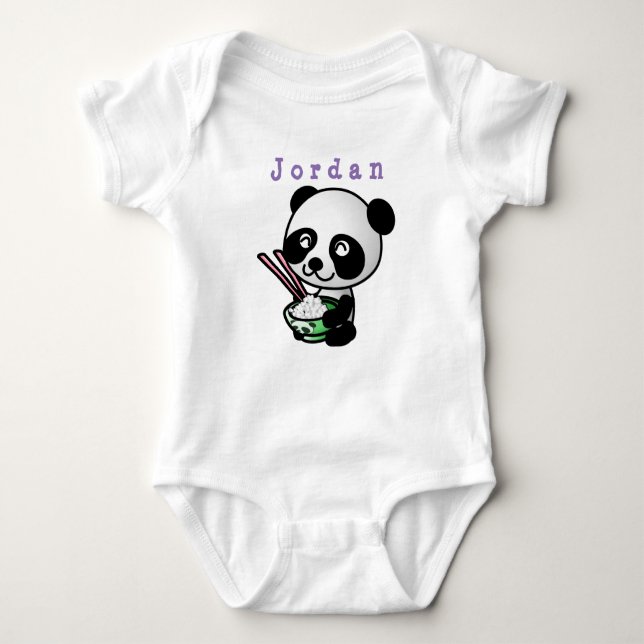 Panda 02. Bysdräkt i baby T Shirt (Framsida)