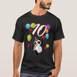 Panda 10 år panda med baskiska ballonger t shirt