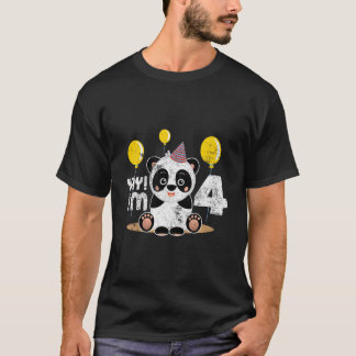 Panda 4Th Infan 4 Years T Shirt