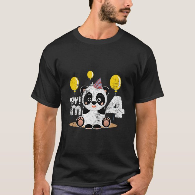 Panda 4Th Infan 4 Years T Shirt (Framsida)