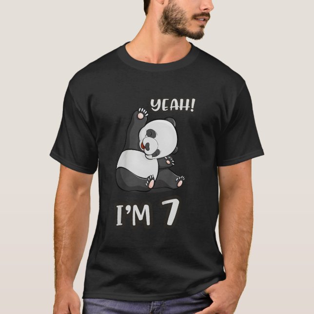 Panda 7:e Ja Im 7 Gif T Shirt (Framsida)