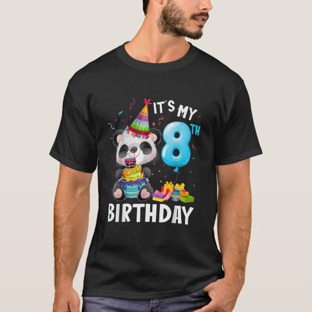 Panda 8:e Jag är 8 Ns T Shirt (Framsida)