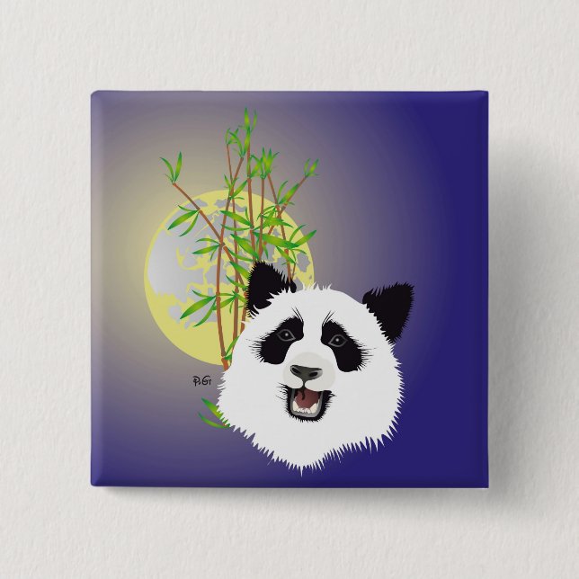 Panda (Ailuropoda melanoleuca) Buttons Knapp (Framsida)