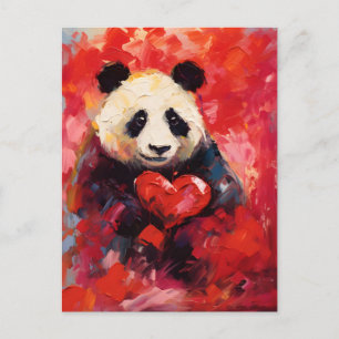 Panda Alla hjärtans dag Vykort