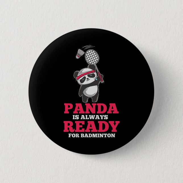 Panda Alltid Redot Dminton Player Bear Animal Kärl Knapp (Framsida)