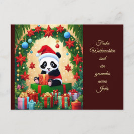 Panda als Weihnachtsmann verkleidet Vykort