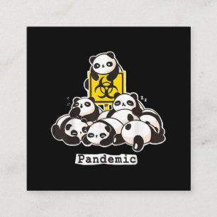 Panda Älskare  Cute Panda Funny Pandemi Fyrkantigt Visitkort