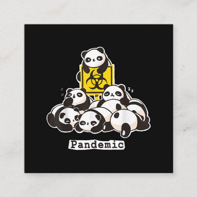 Panda Älskare | Cute Panda Funny Pandemi Fyrkantigt Visitkort (Framsida)