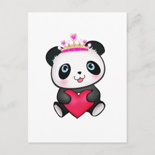 Panda Älskare Fläkt ger alla hjärtans dagsljus Helg Vykort