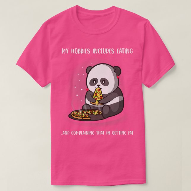 Panda Älskare Funny Pizza Eating Panda T Shirt (Design framsida)