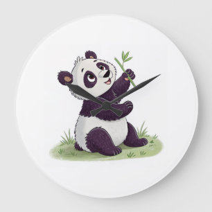 Panda Älskare's Klocka   Rolig Djur Vägg Dekoratio