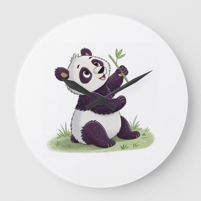 Panda Älskare's Klocka | Rolig Djur Vägg Dekoratio (Framsida)