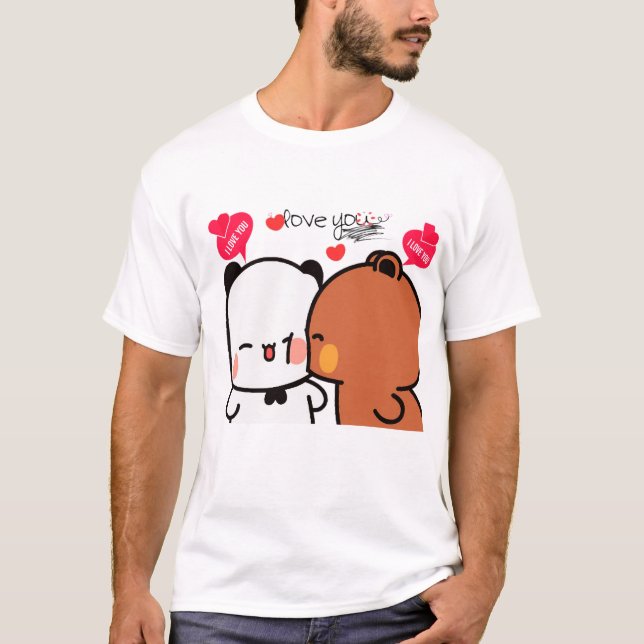 Panda and Brownie- Äkta kärlek BuBu DuDu Couple202 T Shirt (Framsida)