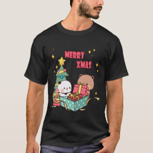 Panda and Brownie Bear Couple , god jul T Shirt