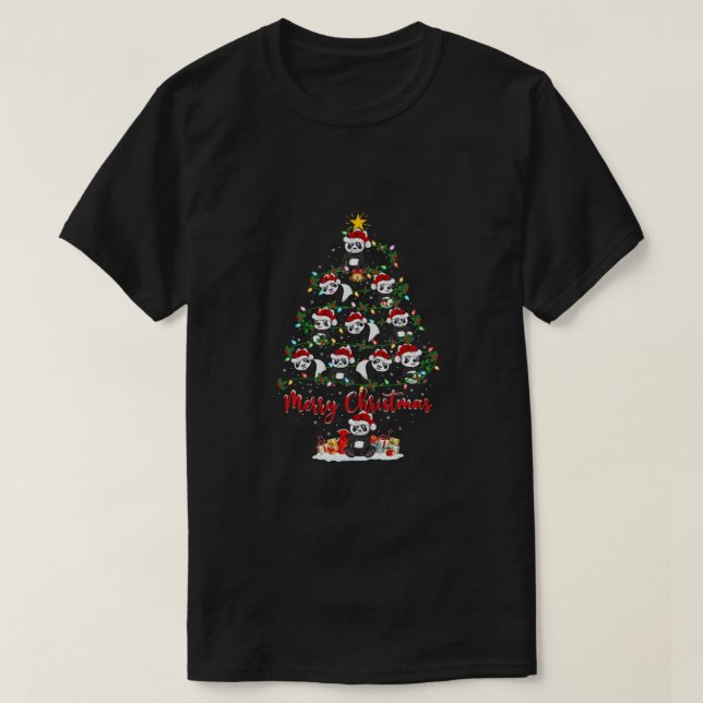 Panda Animal Lover Matching Santa Panda jul T Shirt (Design framsida)